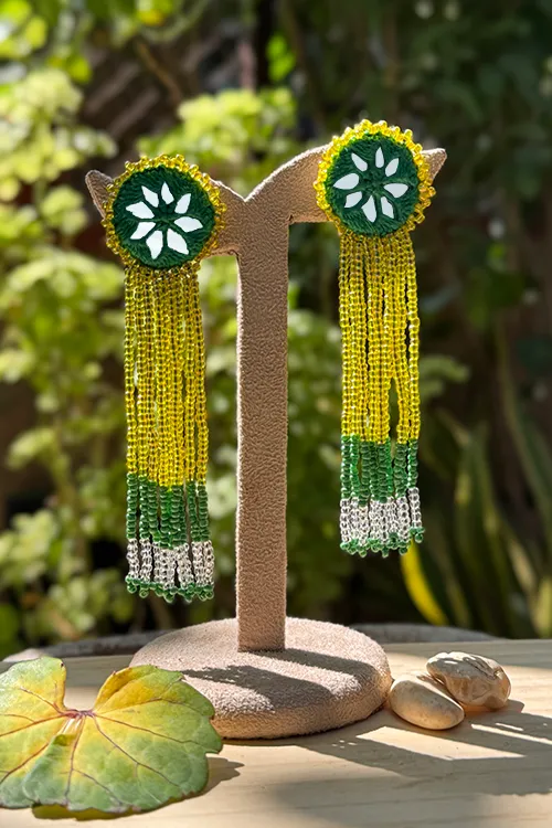 Antarang- Jil-Mil Earrings- Green - Image 3