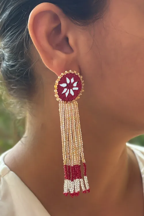 Antarang- Jil-Mil Earrings- Maroon