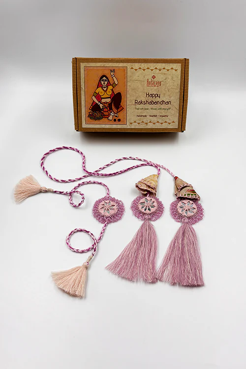Antarang Lavendar Jumki Bhai-Bhabhi Rakhi Set - Image 5