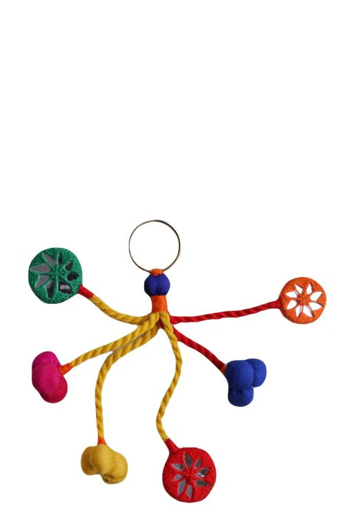 Antarang, Multi Colour Key Chain, 100% Cotton. Hand Made By Divyang Rural Women - Image 3