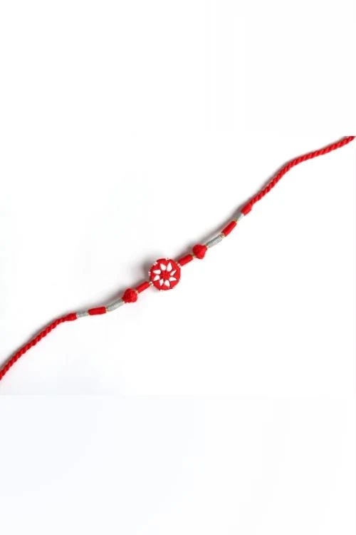 Antarang- Patwa Mirror Work, 100% Cotton, Bhai Rakhi Set. Blue- Red Made By Divyang Rural Women. - Image 6