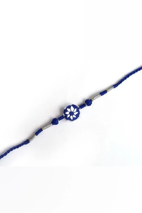 Antarang- Patwa Mirror Work, 100% Cotton, Bhai Rakhi Set. Blue- Red Made By Divyang Rural Women. - Image 7
