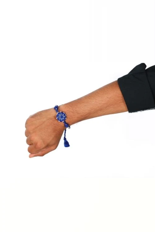Antarang- Patwa Mirror Work, 100% Cotton, Bhai Rakhi Set. Blue- Red Made By Divyang Rural Women. - Image 9