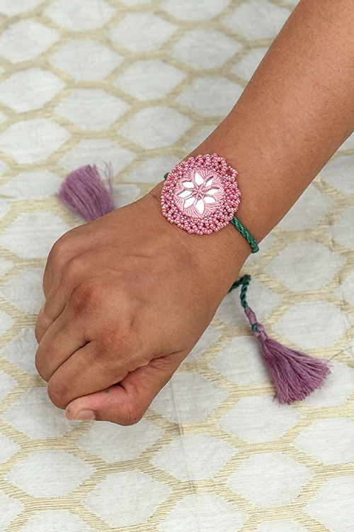 Antarang Pink Green Jumki Bhai Rakhi