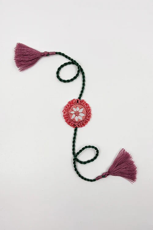 Antarang Pink Green Jumki Bhai Rakhi - Image 2