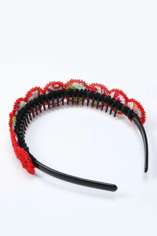Antarang- Red Hair Band. 100%Cotton, Valentine Special.  Hand Made By Divyang Rural Women. - Image 3