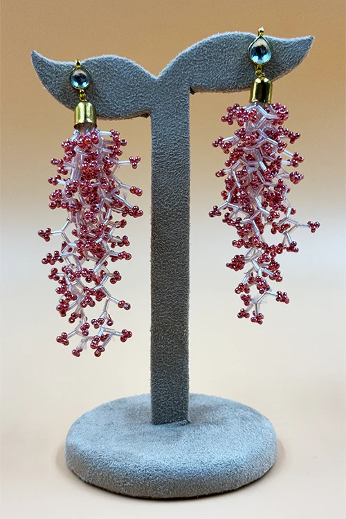 Antarang- Scarlet Coral Earrings - Image 2