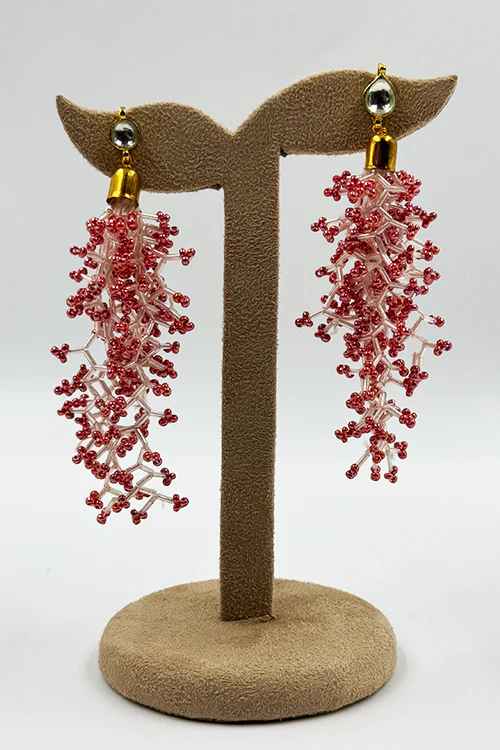 Antarang- Scarlet Coral Earrings - Image 3