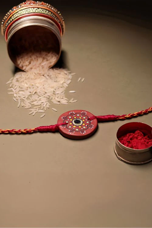 Antarang (Set Of 2) Terracotta. Antarang-Terracotta. Dharti- Handpainted Terracotta Rakhi Made By Divyang Rural Women - Image 2