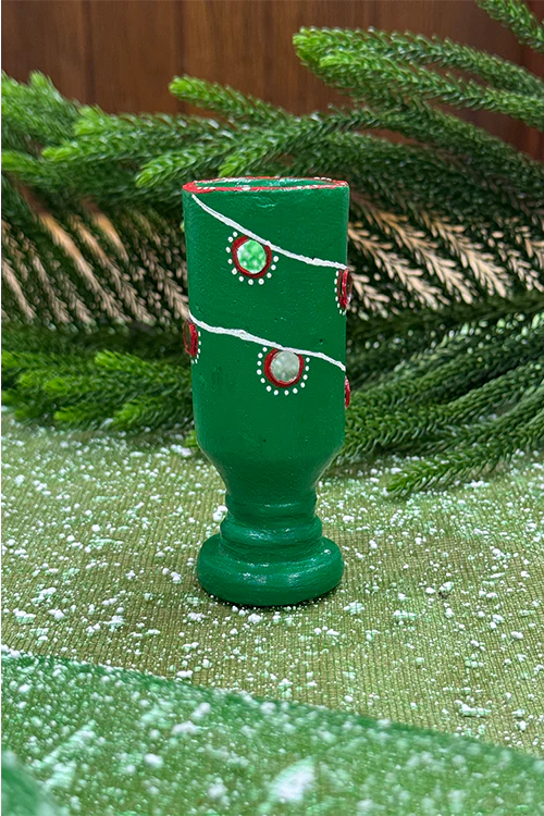 Antarang- Terracotta-Green Multifunctional Candle/Flower Holder - Image 4