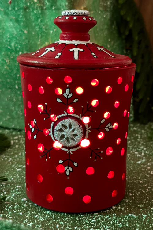 Antarang- Terracotta-Red Glow Jar - Image 2