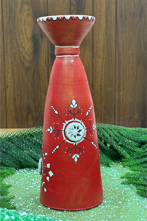 Antarang- Terracotta-Red Long T Light Candle Holder - Image 2