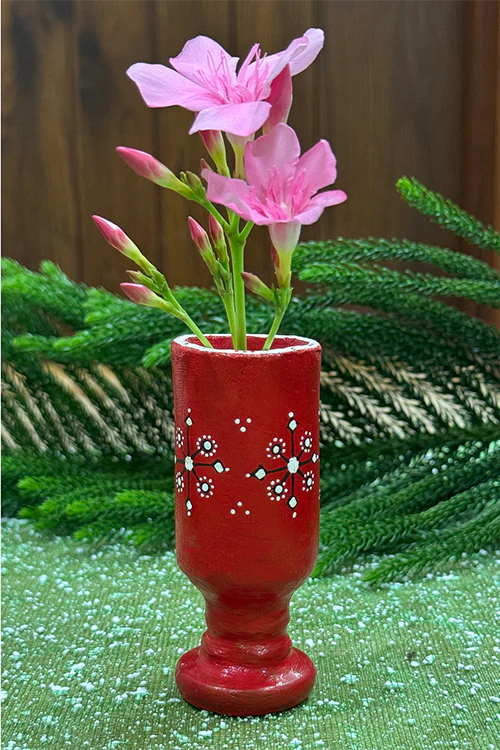 Antarang- Terracotta-Red Multifunctional Candle/Flower Holder - Image 2