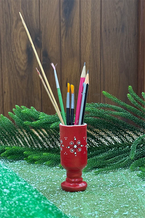 Antarang- Terracotta-Red Multifunctional Candle/Flower Holder - Image 3