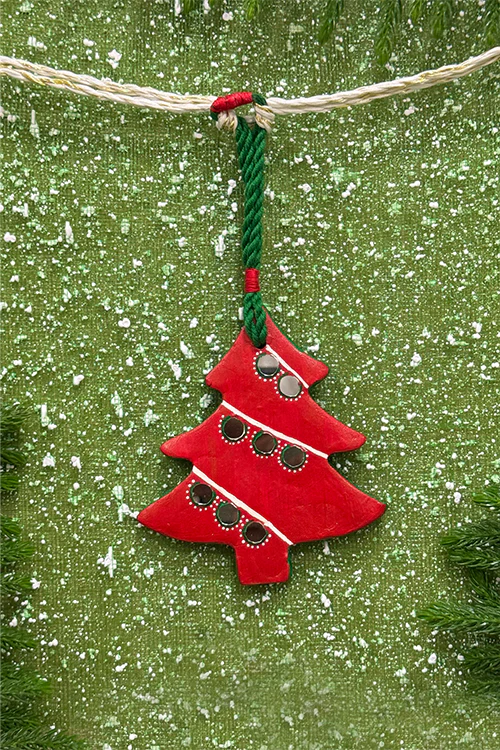Antarang-Terracotta- Set Of 6 Christmas Decoration Hangings - Image 4