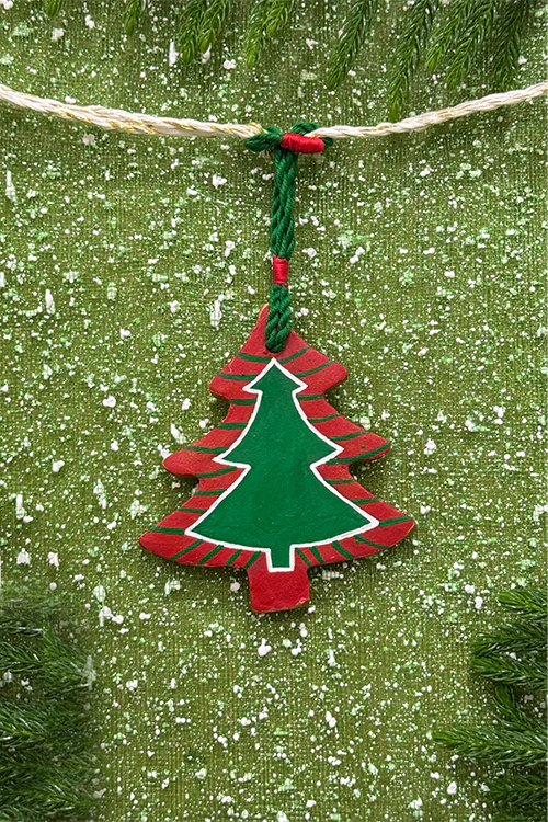 Antarang-Terracotta- Set Of 6 Christmas Decoration Hangings - Image 5
