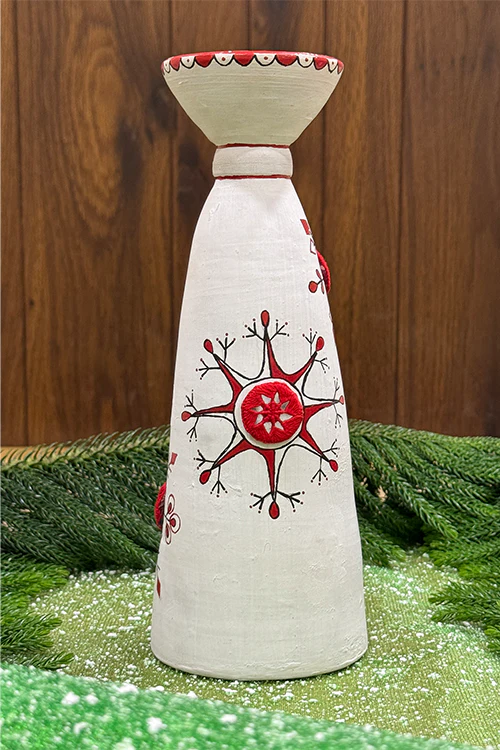 Antarang- Terracotta-White Long T Light Candle Holder - Image 2