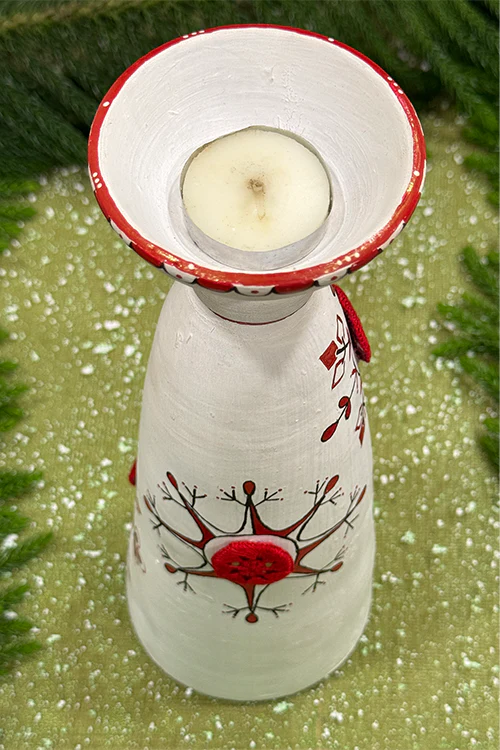 Antarang- Terracotta-White Long T Light Candle Holder - Image 3