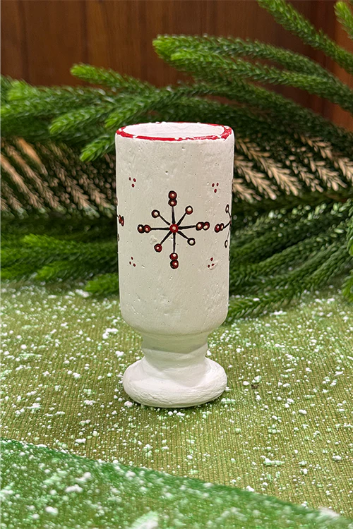 Antarang- Terracotta-White Multifunctional Candle/Flower Holder - Image 4