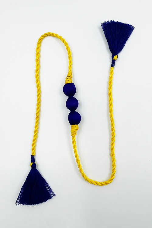 Antarang  (Set Of 2) Upcycle Rakhi 100% Cotton, Bhai Rakhi. Bright Yellow, Made By Divyang Rural Women. - Image 3