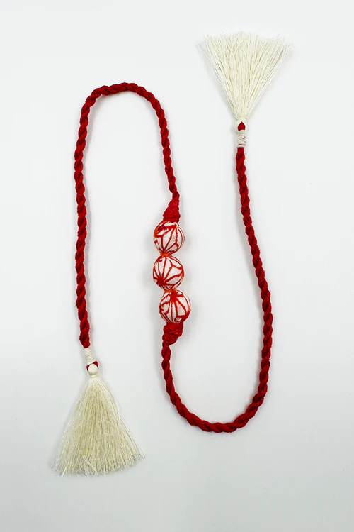 Antarang (Set Of 2) Upcycle Rakhi 100% Cotton, Bhai Rakhi. Red, Made By Divyang Rural Women - Image 3