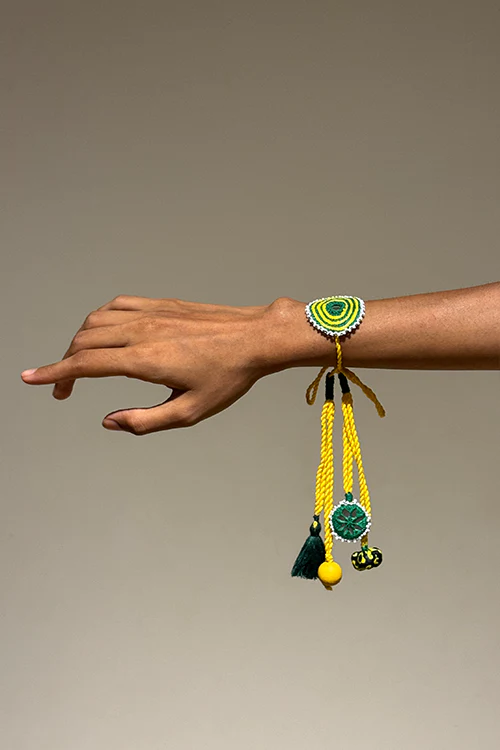 Antarang Yellow Green Bhabhi Rakhi