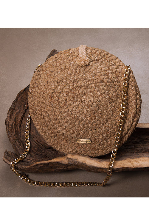 Dhaaga Apricot Full Moon Sling Bag - Image 3