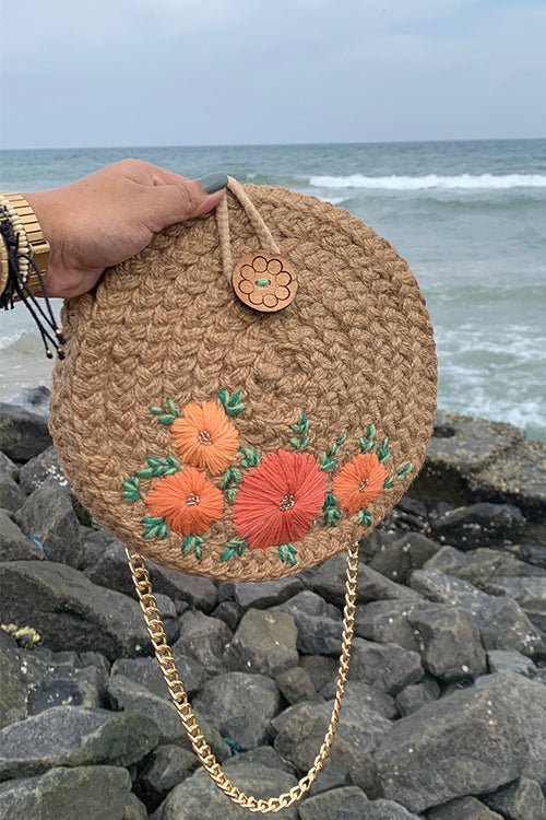 Dhaaga Apricot Full Moon Sling Bag - Image 6