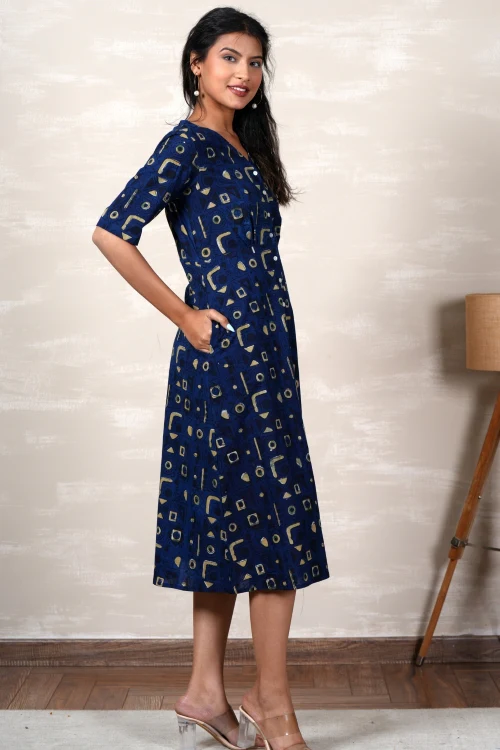 Sooti Syahi Ariel Hand Block Printed Dress - Image 4