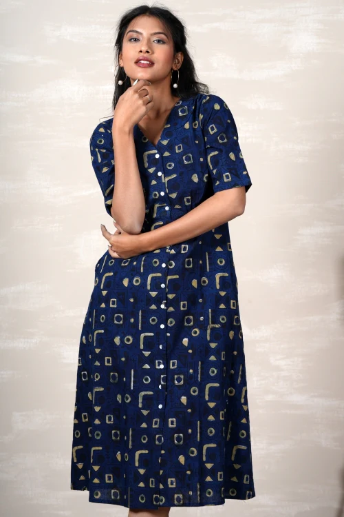 Sooti Syahi Ariel Hand Block Printed Dress - Image 7