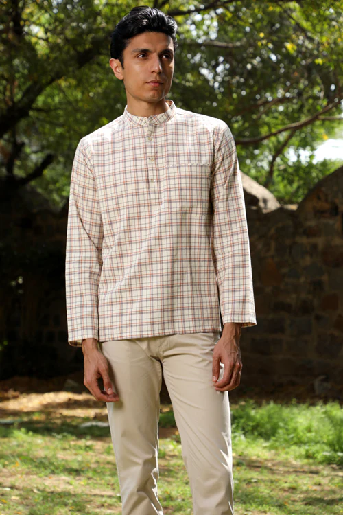 Rangsutra Arka Cotton Checked Short Kurta - Image 10