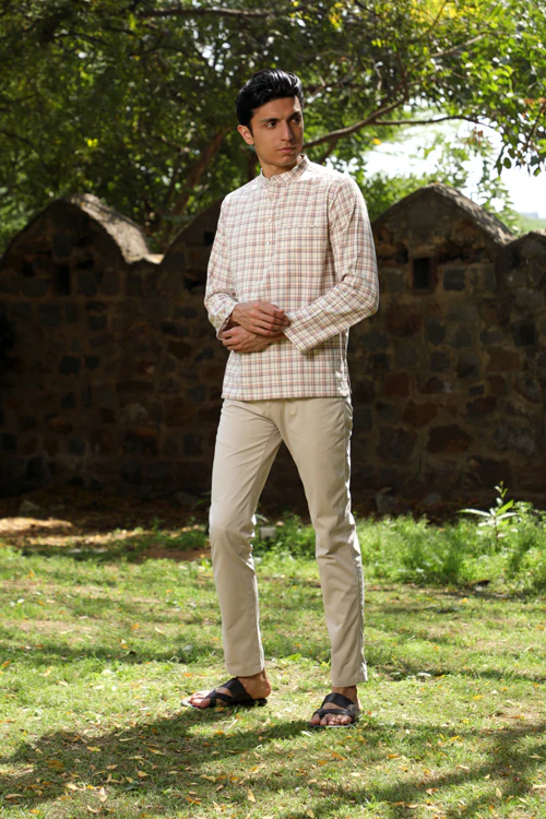 Rangsutra Arka Cotton Checked Short Kurta - Image 9