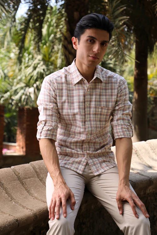 Rangsutra Arka Cotton Checked Full Sleeve Shirt - Image 3