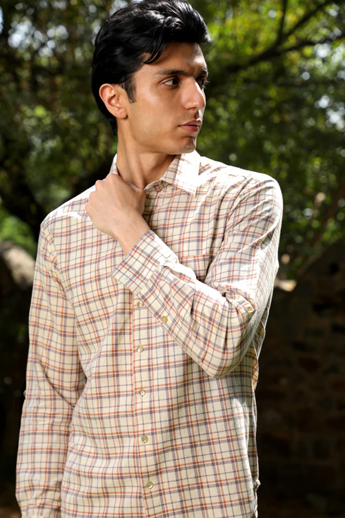 Rangsutra Arka Cotton Checked Full Sleeve Shirt - Image 8