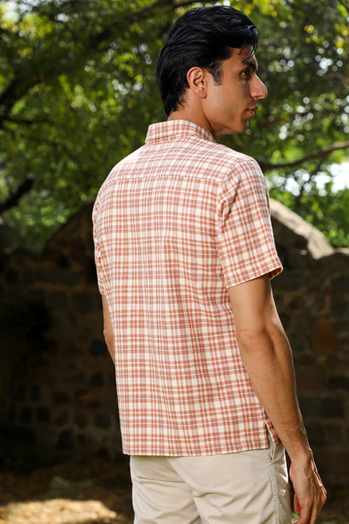 Rangsutra Arka Cotton Checked Half Sleeve Shirt - Image 4