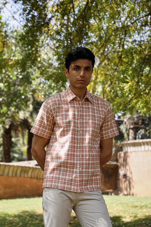 Rangsutra Arka Cotton Checked Half Sleeve Shirt - Image 7