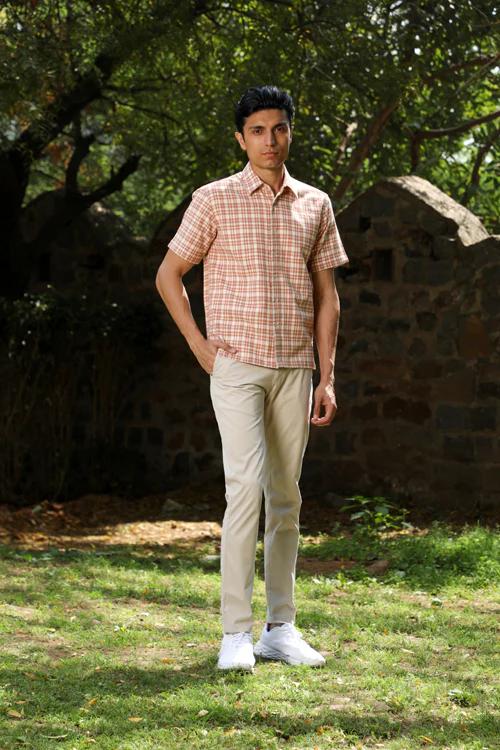 Rangsutra Arka Cotton Checked Half Sleeve Shirt - Image 8