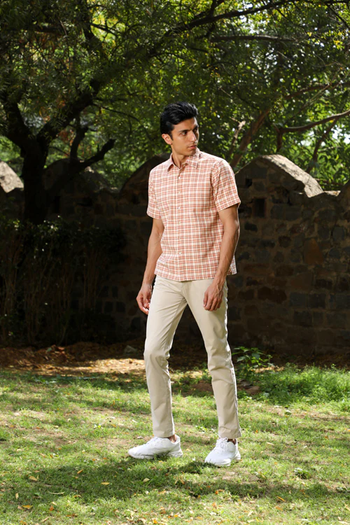 Rangsutra Arka Cotton Checked Half Sleeve Shirt - Image 9