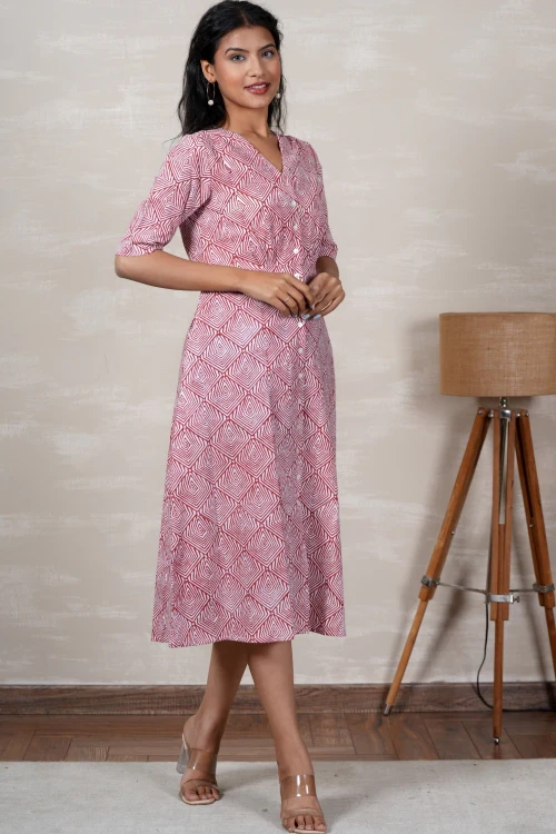 Sooti Syahi Aurora Hand Block Printed Dress - Image 2
