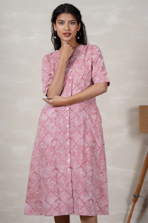 Sooti Syahi Aurora Hand Block Printed Dress - Image 7