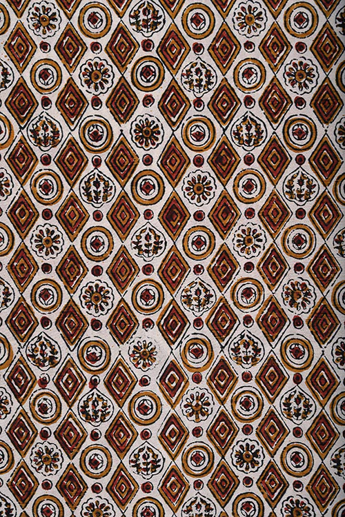 Creative Bee Azo Free Dye Block Prin Silk Fabric (0.5 Meter) - Image 3