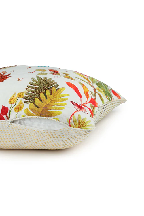 Onset Homes Bagicha Hand Embroidered Cushion-Rust - Image 4