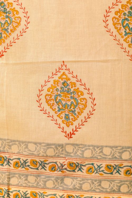 Sooti Syahi Baileya Red Hand Block Printed Window Curtain - Image 5