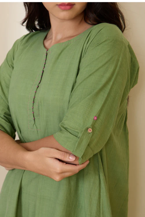 Bebaak Ada Heart Hand Embroidered & Handwoven Tunic Set - Image 2