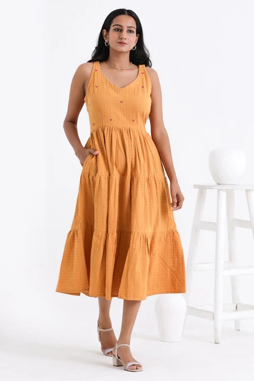 Bebaak Amara Flare Pure Cotton Hand Embroidered Dress - Image 3