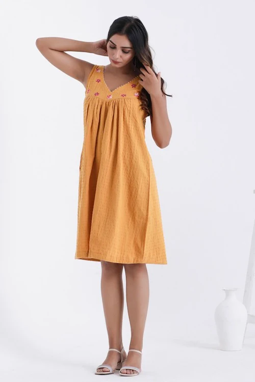 Bebaak Amara Lily Pure Cotton Hand Embroidered Dress - Image 4