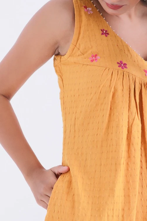 Bebaak Amara Lily Pure Cotton Hand Embroidered Dress - Image 8