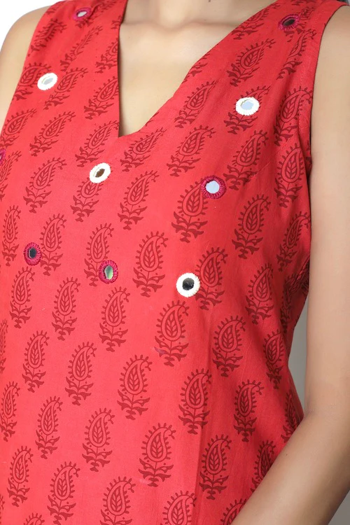 Bebaak Amruta Bagh Printed Sleeveless Tunic Set - Image 4