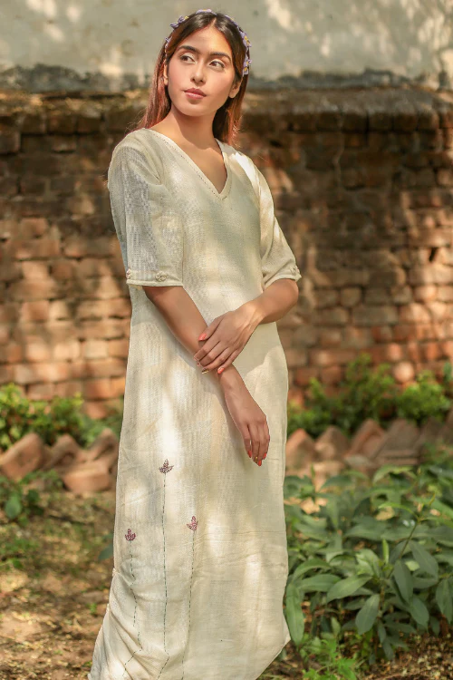 Bebaak Cowl Handwoven Kora Dress - Image 3