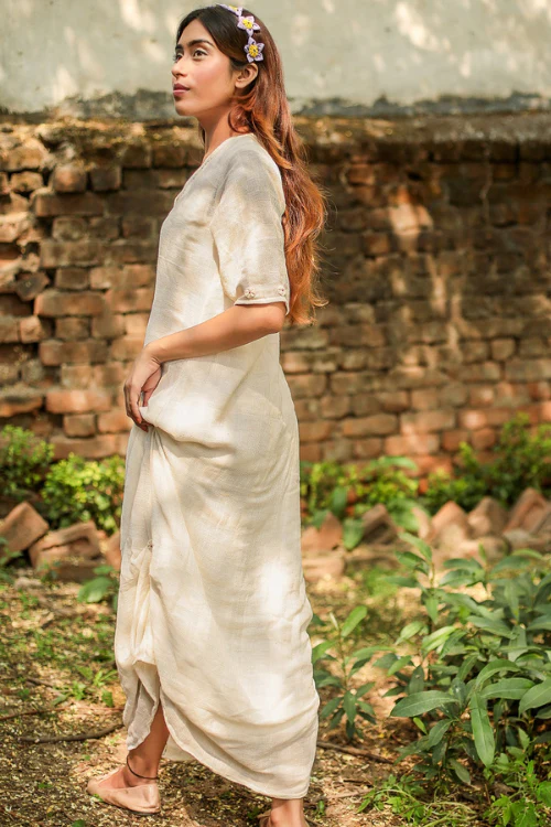 Bebaak Cowl Handwoven Kora Dress - Image 5